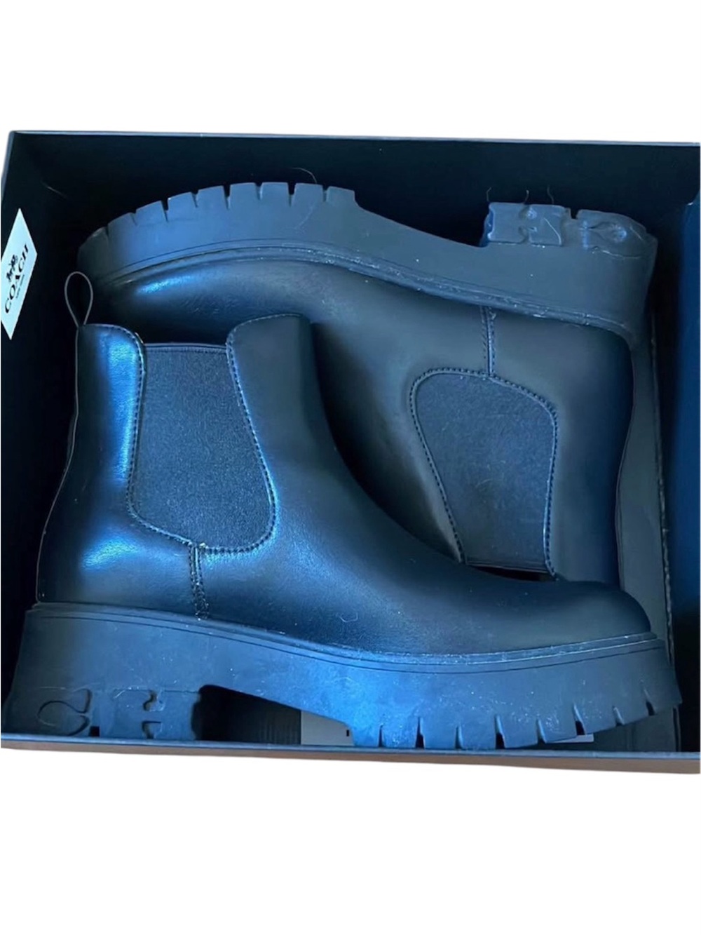 Coach Black Chunky Chelsea Ankle Boots